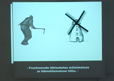 My Noble Fight with Windmills. Video installation on canvas with kinetic object