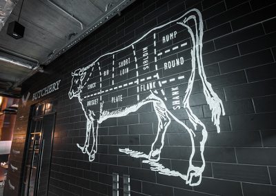 Meat butchery drawing